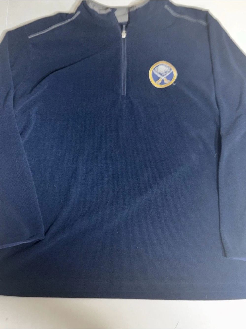Antigua Buffalo Sabres Quarter Zip Fleece Pullover Sweater Mens Size 3XL Blue
